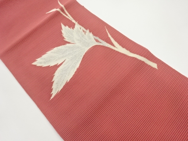 絽綴れ枝葉模様織出し名古屋帯